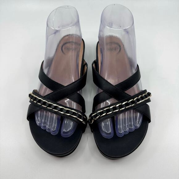 Abeo Shauna Bio System Bea-Braid Dress Sandals WMN Black US 7N Strappy Slingback - Picture 1 of 8